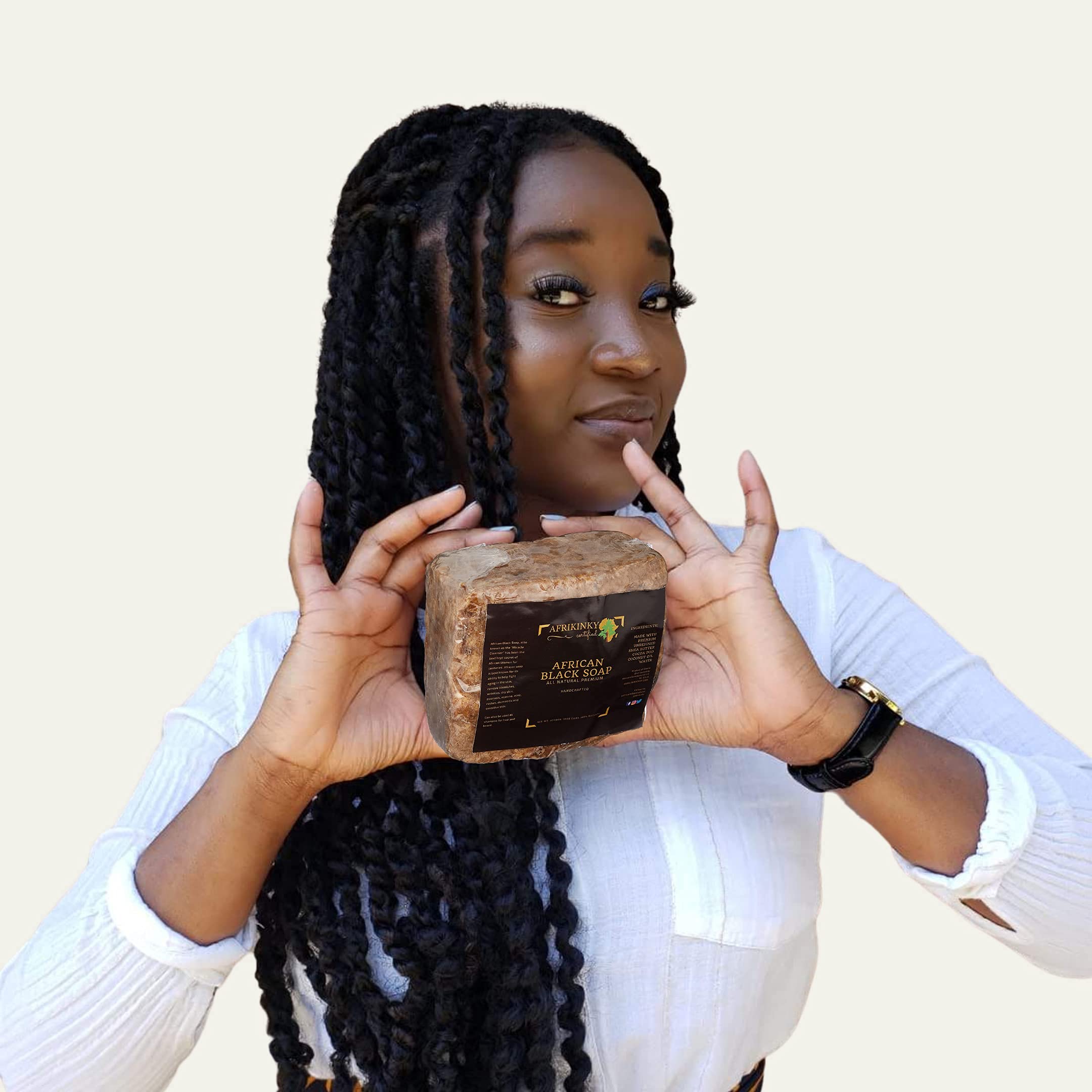 Premium Authentic African Black Soap 1lb - Organic Raw Soap for Acne, Dry Skin & Scar Removal | 100% Natural Face & Body Wash Bar from Ghana | Fair Trade Beauty Product for Sensitive Skin & Eczema Relief | Perfect for Daily Skincare Routine & Spa Treatments