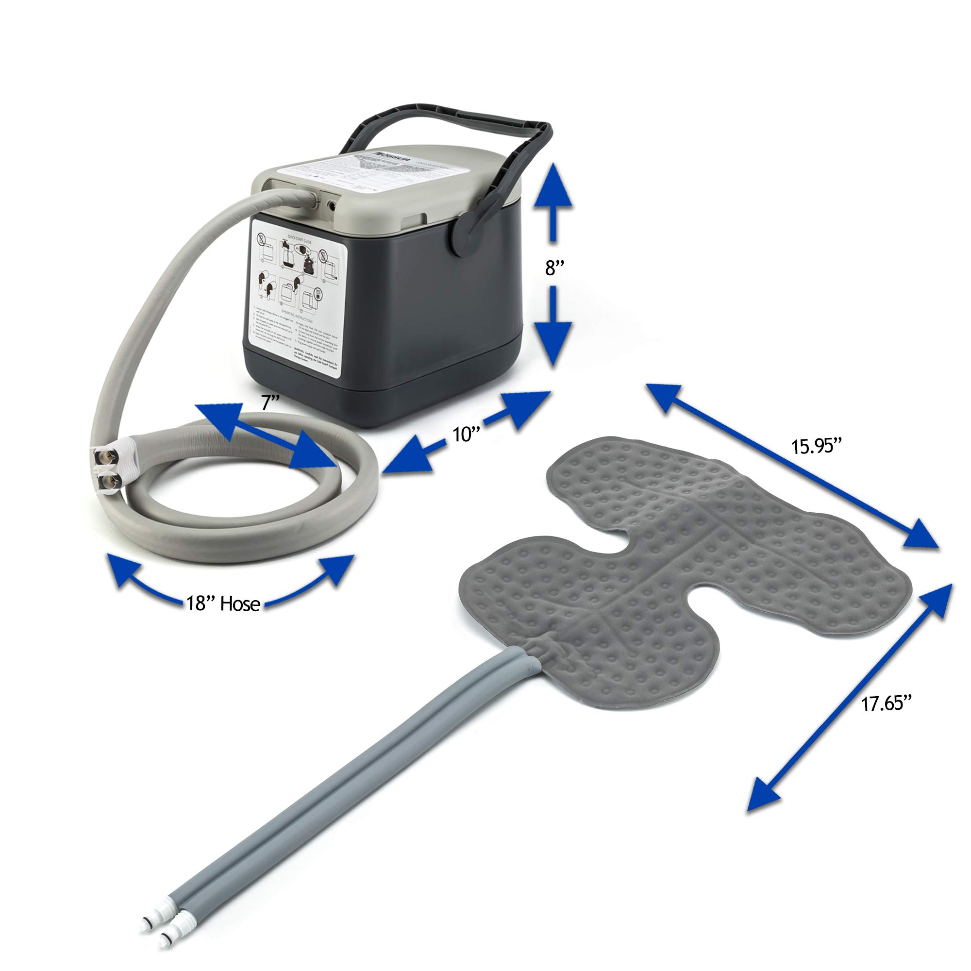 Ossur Cold Rush Compact Therapy Machine System with Large Shoulder Pad - Ergonomic, Adjustable Wrap for Pain Relief - Quiet, Lightweight Cryotherapy Freeze Kit Pump for Shoulder, Knee & Joint Recovery - Ideal for Post-Surgery, Sports Injuries & Arthritis