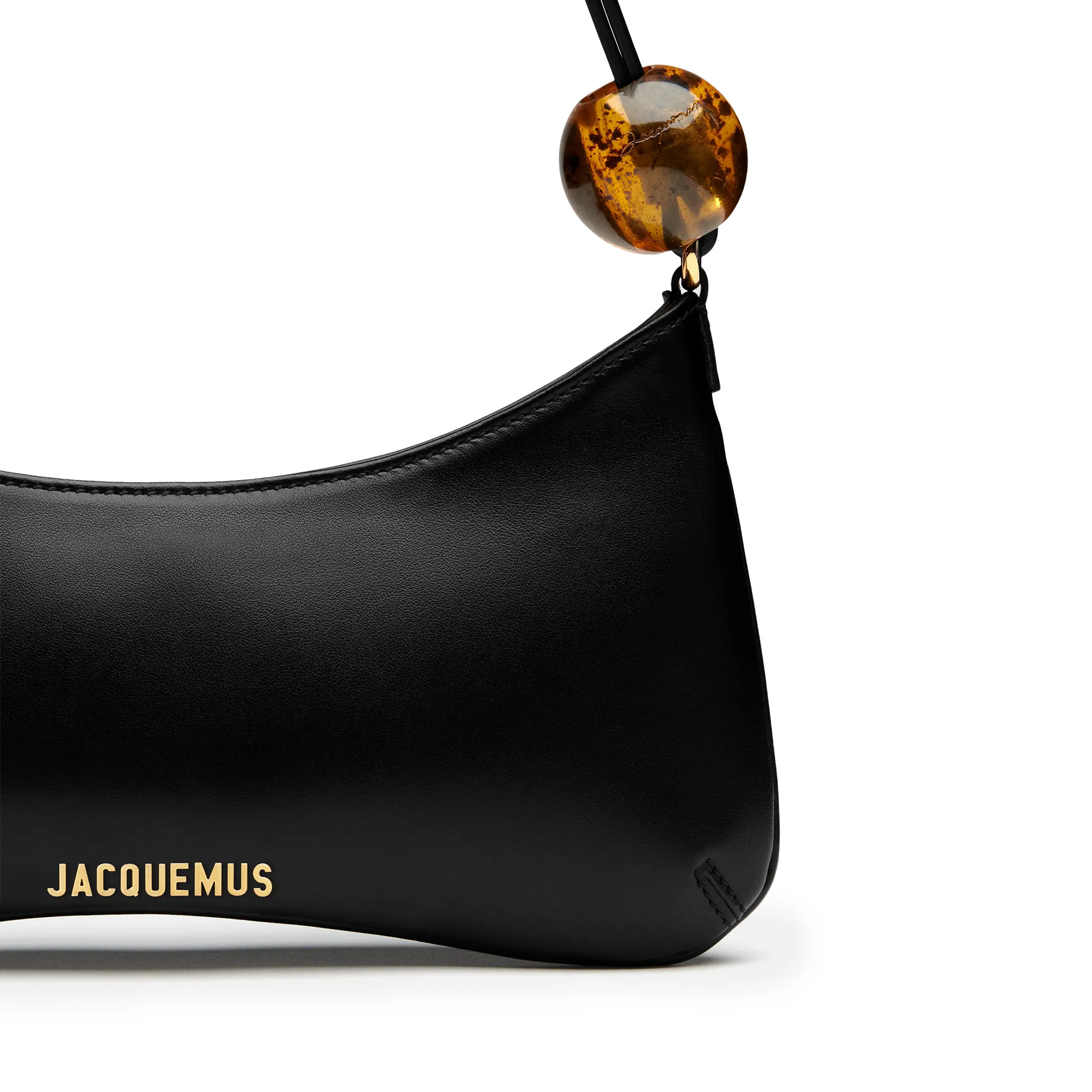Jacquemus Le Bisou Perle Black Shoulder Bag for Women | Elegant Pearl Accent Crossbody Purse | Perfect for Evening Parties, Date Night & Special Occasions