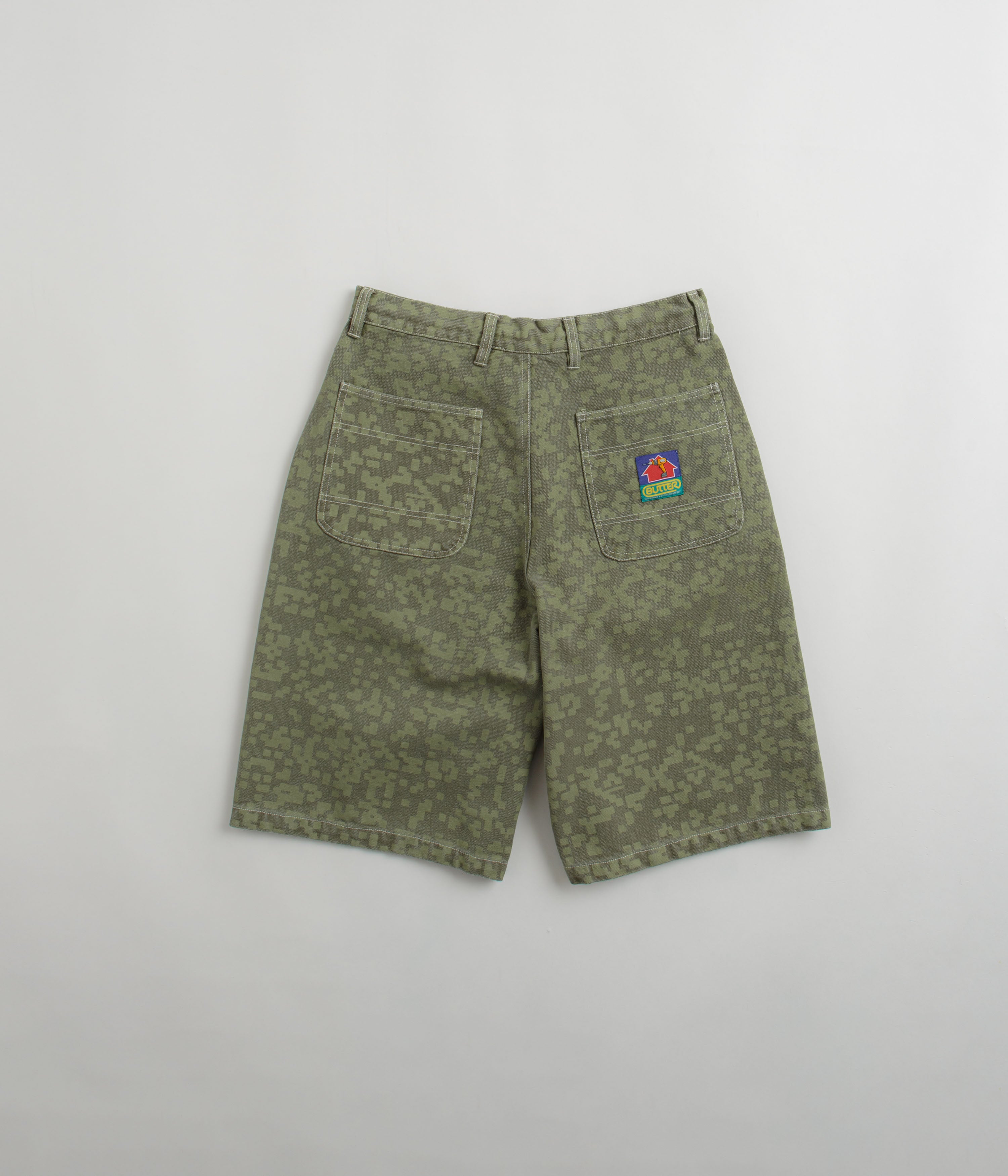 Butter Goods Work Shorts - Durable Army Green Cargo Shorts for Men | Perfect for Outdoor Work, Hiking & Casual Wear