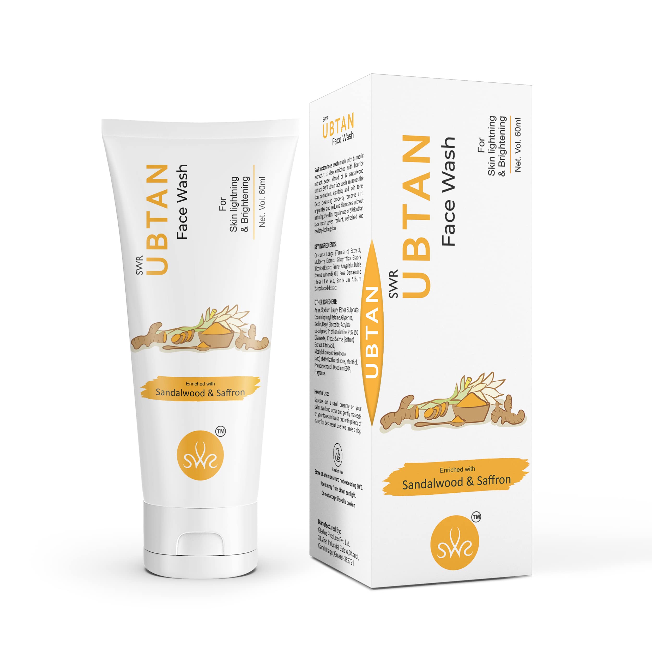 Dextron Ubtan Face Wash & Glutathione Soap for Skin Brightening & Lightening - Natural Skincare for All Skin Types, Men & Women - Perfect for Daily Cleansing & Glowing Skin Routine