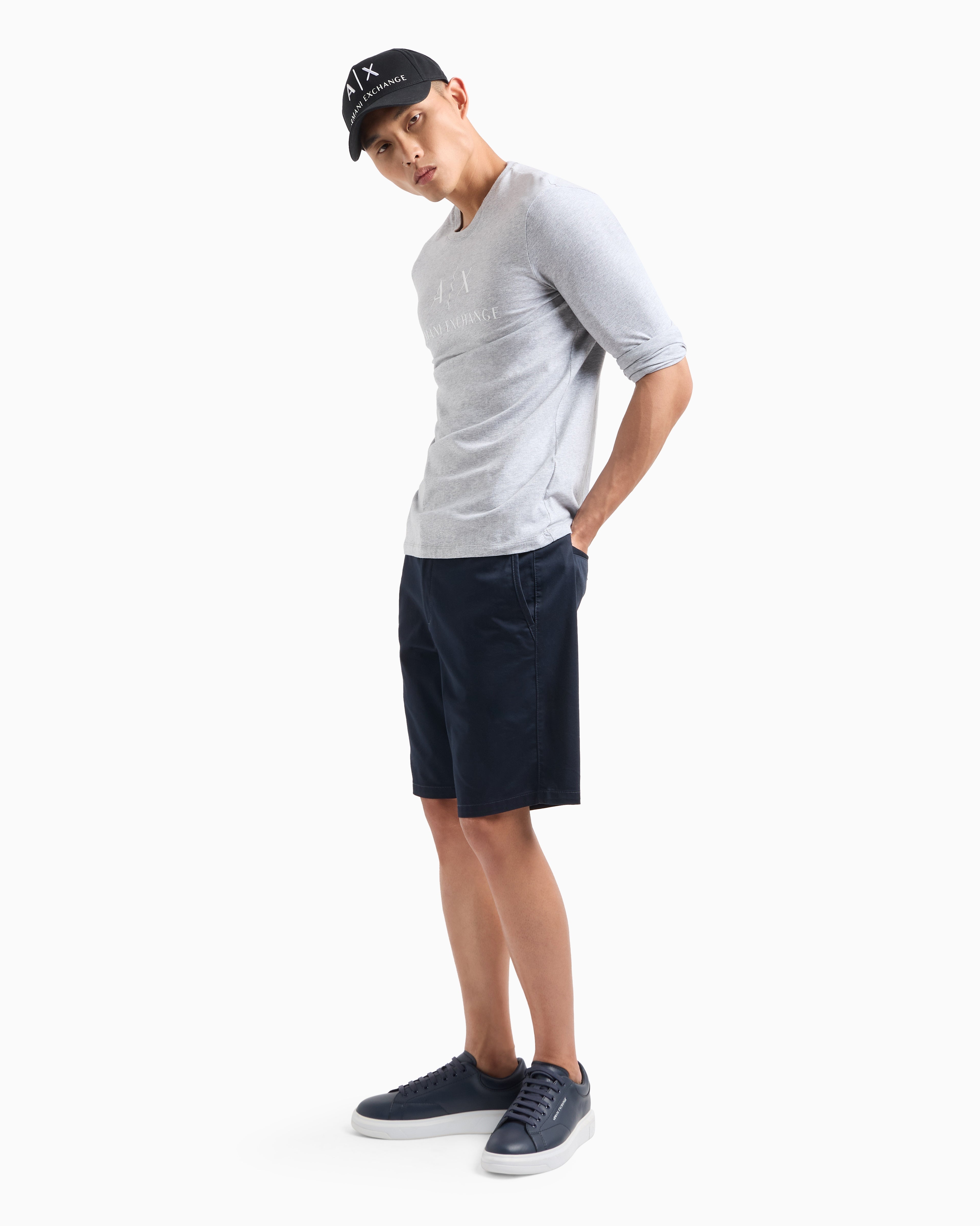 Armani Exchange Slim Fit Grey Long Sleeve T-Shirt for Men | Casual & Stylish Cotton Tee | Perfect for Everyday Wear, Office & Date Nights