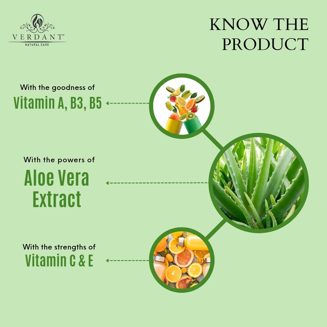 Verdant Aloe Vera Face Cream | Multi-Vitamin Moisturizer for Dry & Sensitive Skin | Paraben-Free, 100ml | Hydrating & Soothing for Daily Skincare Routine