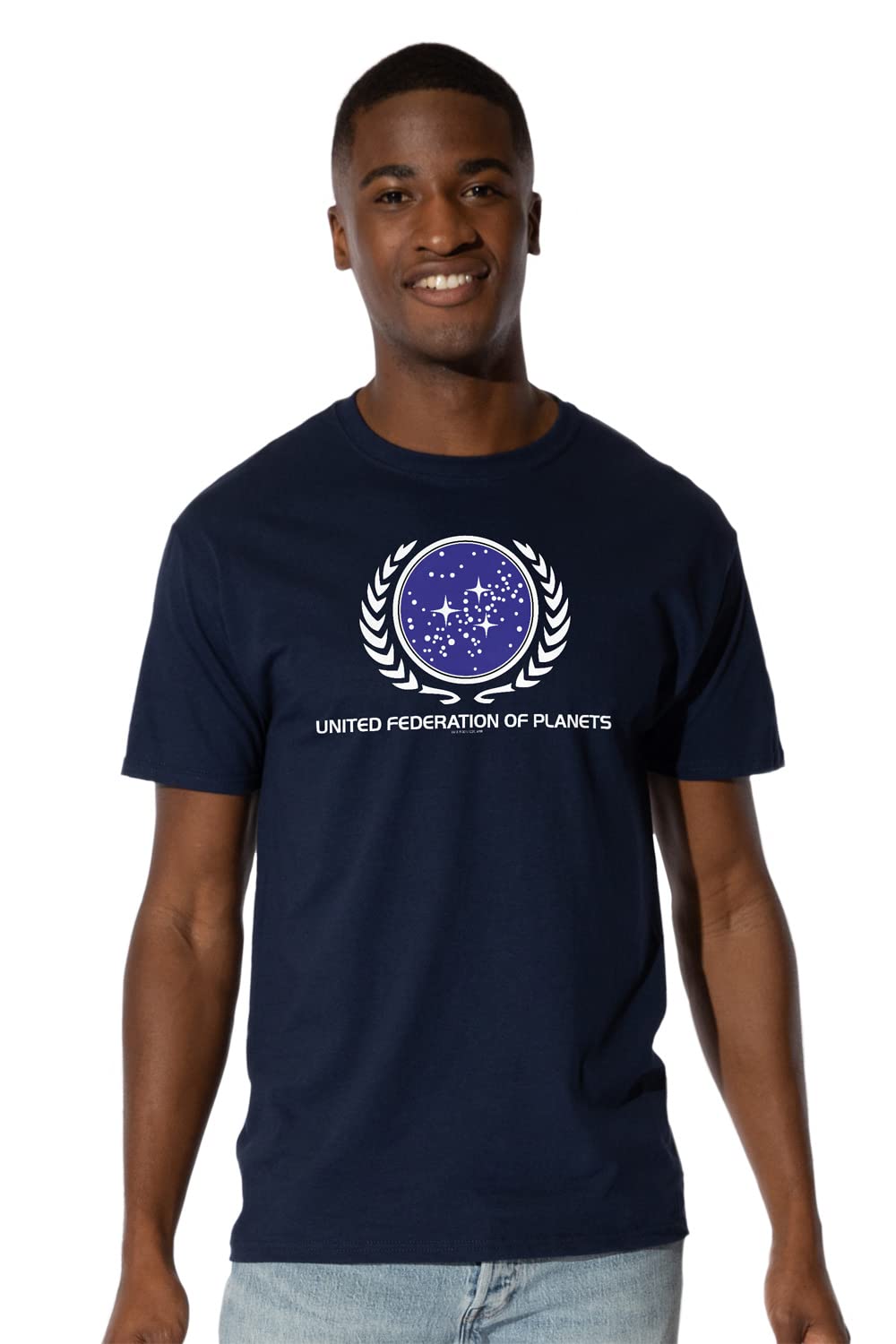 Star Trek United Federation Logo Men's Short Sleeve T-Shirt - Officially Licensed Sci-Fi Apparel for Fans, Cosplay & Everyday Wear