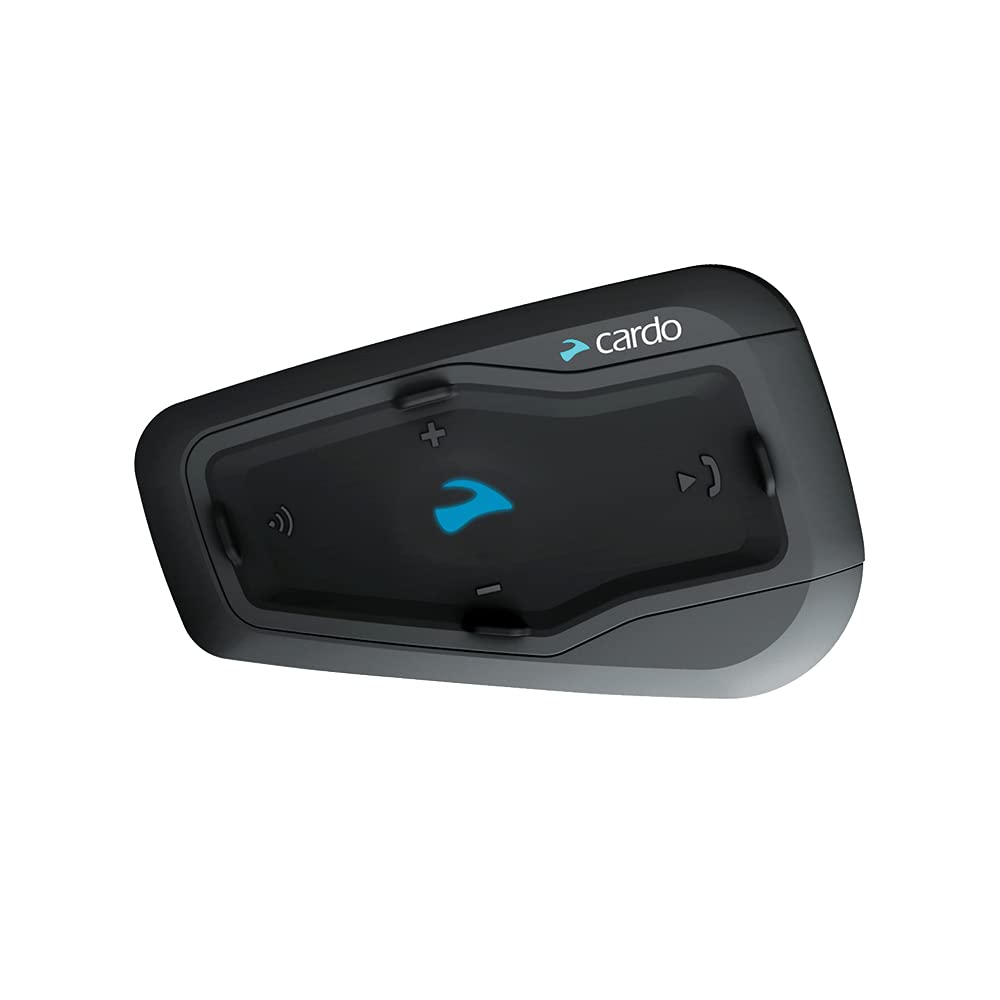Cardo FREECOM 2 Plus Motorcycle Bluetooth Headset - 2-Way Communication System for Riders - Black (Single Pack) | Perfect for Group Rides, GPS Navigation & Hands-Free Calls