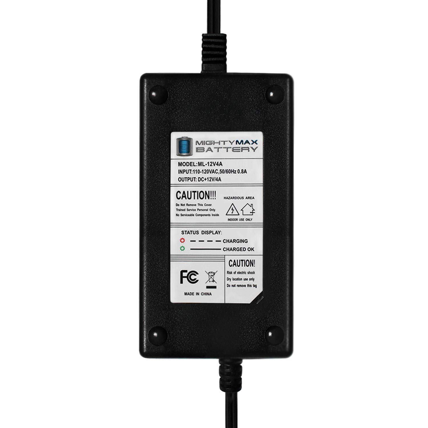 Mighty Max 12V 4AMP Battery Charger & Maintainer for Kaddy OMatic 468 Caddy Bug - Perfect for Golf Carts, Lawn Mowers & Outdoor Power Equipment