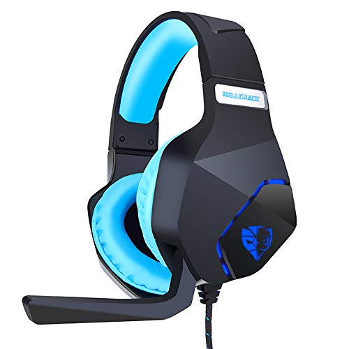 Professional LED Gaming Headset with Microphone for PS5 - Noise Cancelling, Mute Function & Comfortable Design | Compatible with PS4, Xbox Series X/S, PC & Mac | Perfect for Competitive Gaming & Late-Night Sessions