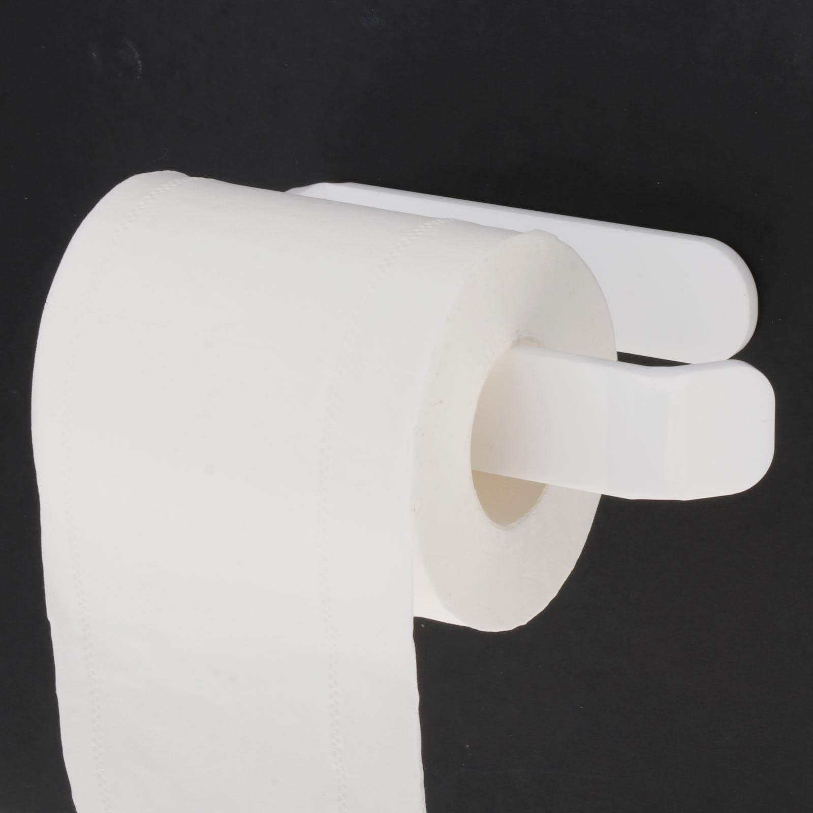 2-Pack No Drill Wall Mounted Toilet Paper Holder & Kitchen Roll Stand - Space Saving Bathroom & Kitchen Organizer for Home, Office, RV