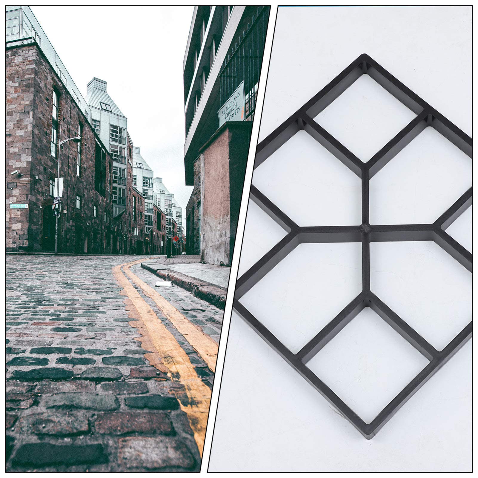DOITOOL 2-Pack DIY Plastic Paving Mold for Garden Path, Sidewalk & Floor Tile - Reusable Concrete Path Maker for DIY Landscaping & Home Improvement Projects
