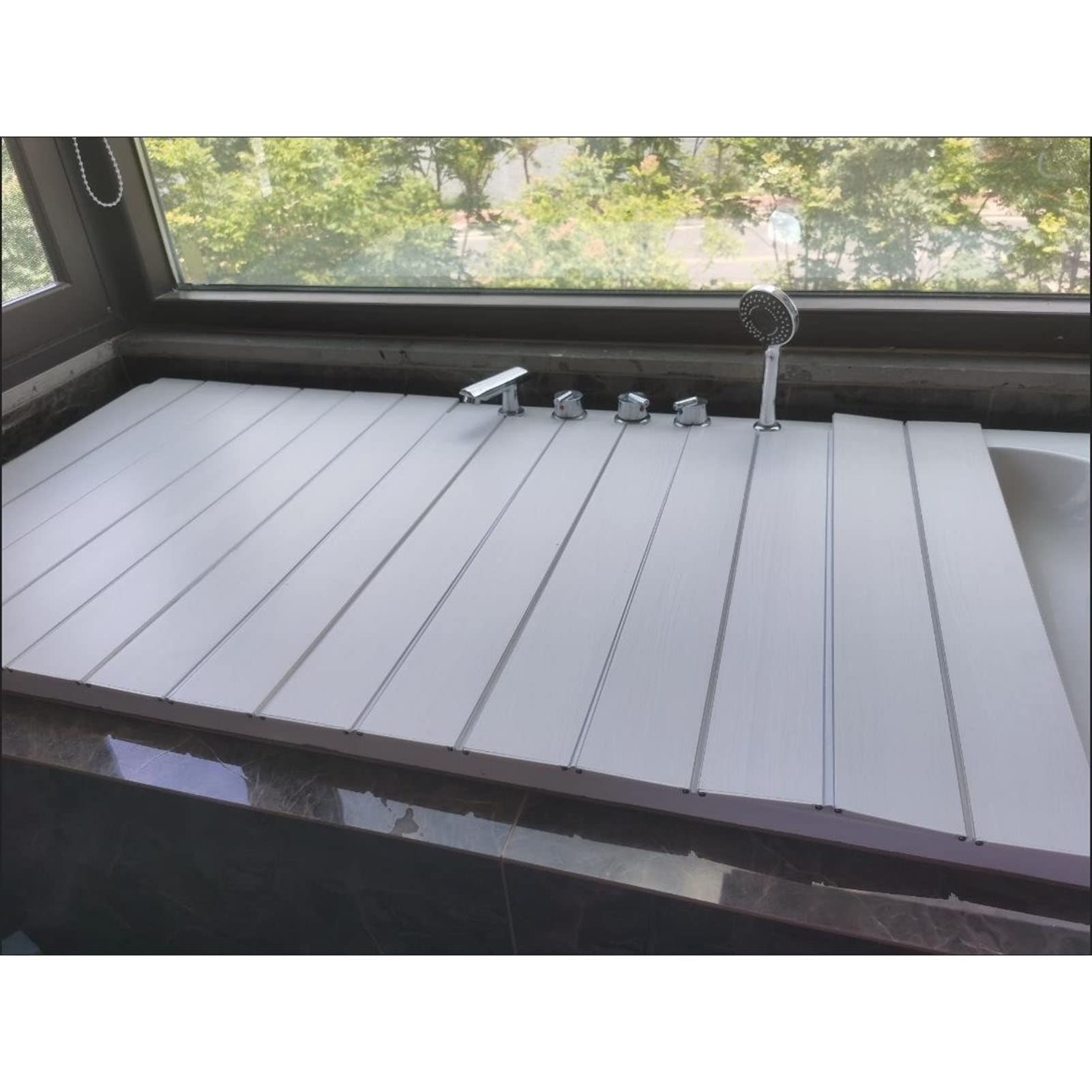 OFUNGO PVC Folding Bathtub Tray - Heat-Resistant Bathtub Cover with Dust-Proof Insulation, 0.6cm Thick (80x170x0.6cm, White) - Perfect for Spa Relaxation, Bathroom Organization & Home Decor