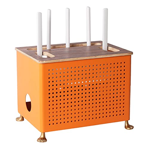 Metal WiFi Router Storage Box Cabinet - 30 x 10 x 19.8cm Organizer for Set-Top Box, Game Consoles & Cables | Home Office & Entertainment Center Wire Management Solution