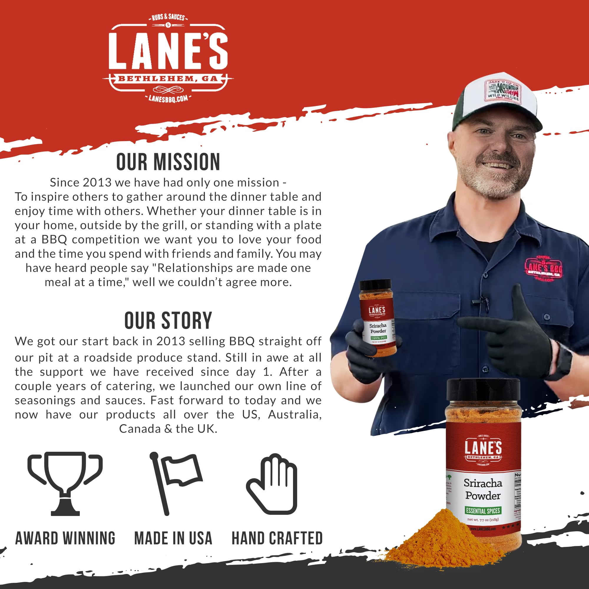 **Lane's Sriracha Seasoning Powder - All-Natural Spice Blend for Cooking, Grilling & Seasoning | Perfect for Meat, Vegetables & Snacks | Made in USA | 7.7 Oz | Great for BBQ, Popcorn & Meal Prep**
