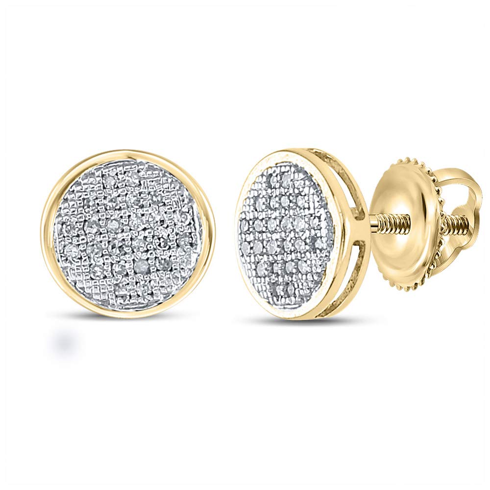Sterling Silver Women's Round Diamond Circle Earrings 1/6 Cttw - Elegant Jewelry for Everyday Wear, Parties & Special Occasions