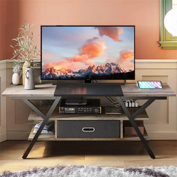 Bestier LED Gaming TV Stand for 65/70/75 inch TVs with Power Outlets & USB Ports - Modern Entertainment Center for Living Room, Bedroom & Game Room