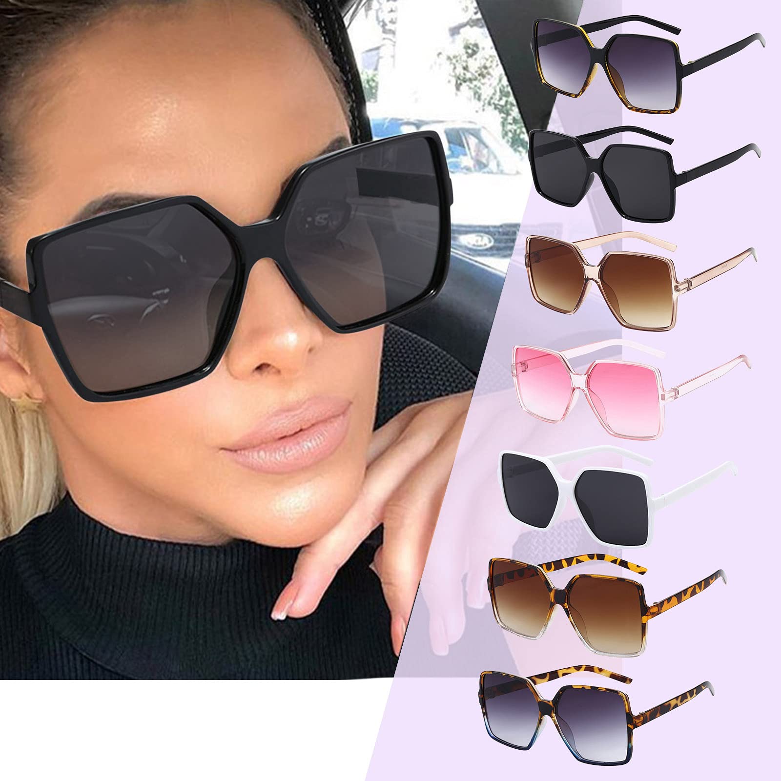 Stylish Wasagift Women's Retro Sunglasses - Oversized Star Frame Fashion Shades for Women - Perfect for Beach, Driving & Outdoor Activities