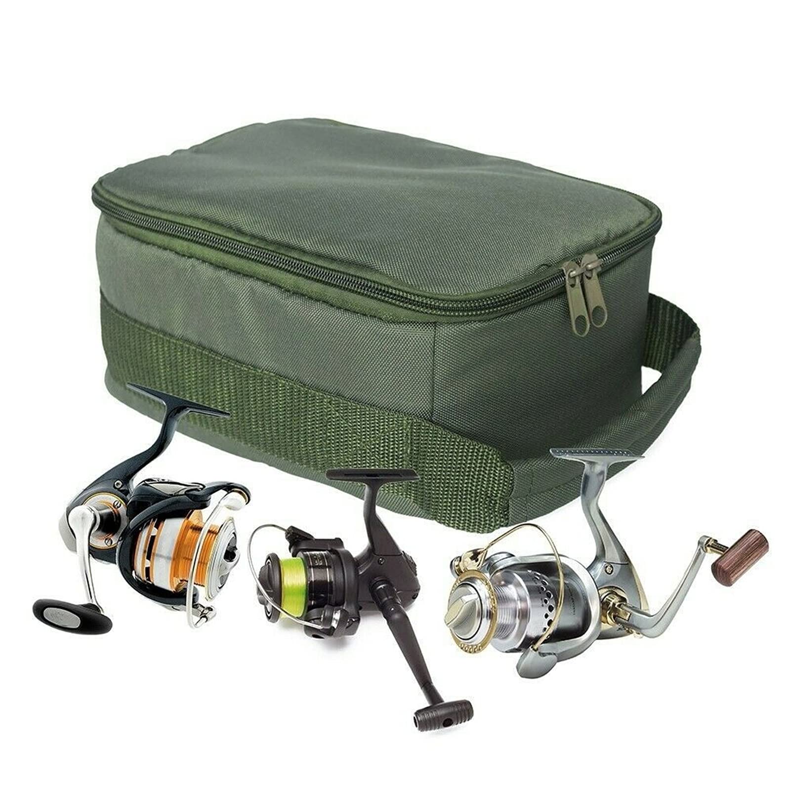 Portable Fishing Reel Storage Bag - Waterproof Fly Lure Line Tackle Organizer with Zipper for Freshwater & Saltwater Fishing Trips