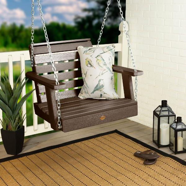 Weatherly Single Seat Swing - Outdoor Porch Swing for Patio, Garden, Backyard - Comfortable Hanging Chair with Durable Steel Frame - Perfect for Relaxing, Reading, and Enjoying Nature