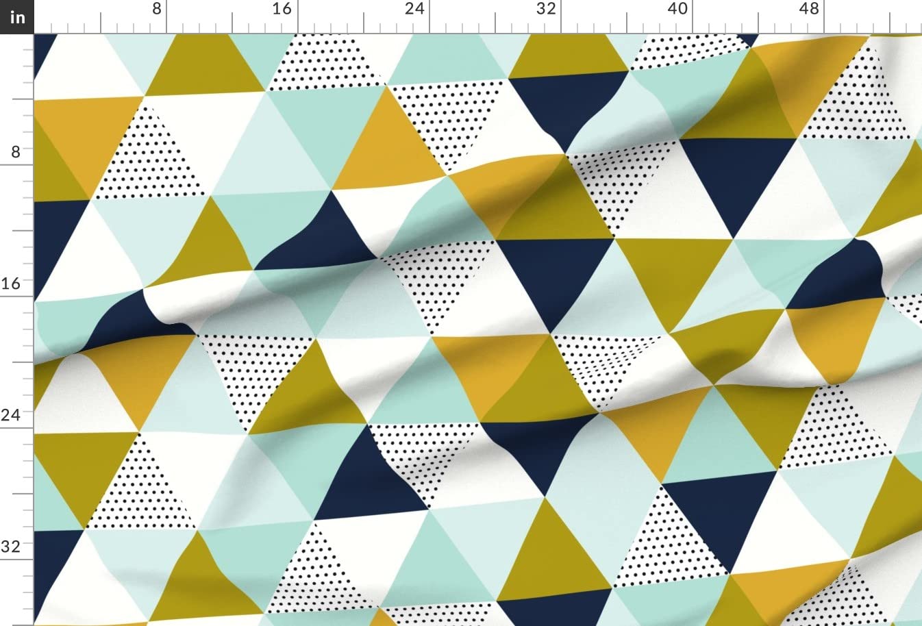 Aqua Adventure Triangle Printed Minky Fabric Fat Quarter - Navy Blue Cheater Quilt Top for Sewing Baby Blankets, Quilt Backing & Plush Projects - Soft & Cozy Fabric for DIY Crafts, Nursery Decor & Home Decorating