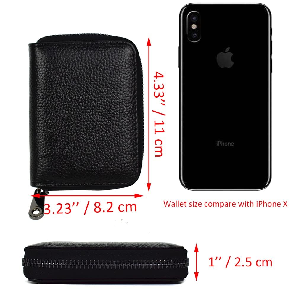 RFID Blocking Card Holder for Women & Men - 20 Slot Credit Card Wallet with Money Organizer - Slim & Secure Black Leather Case - Perfect for Travel, Business & Everyday Use