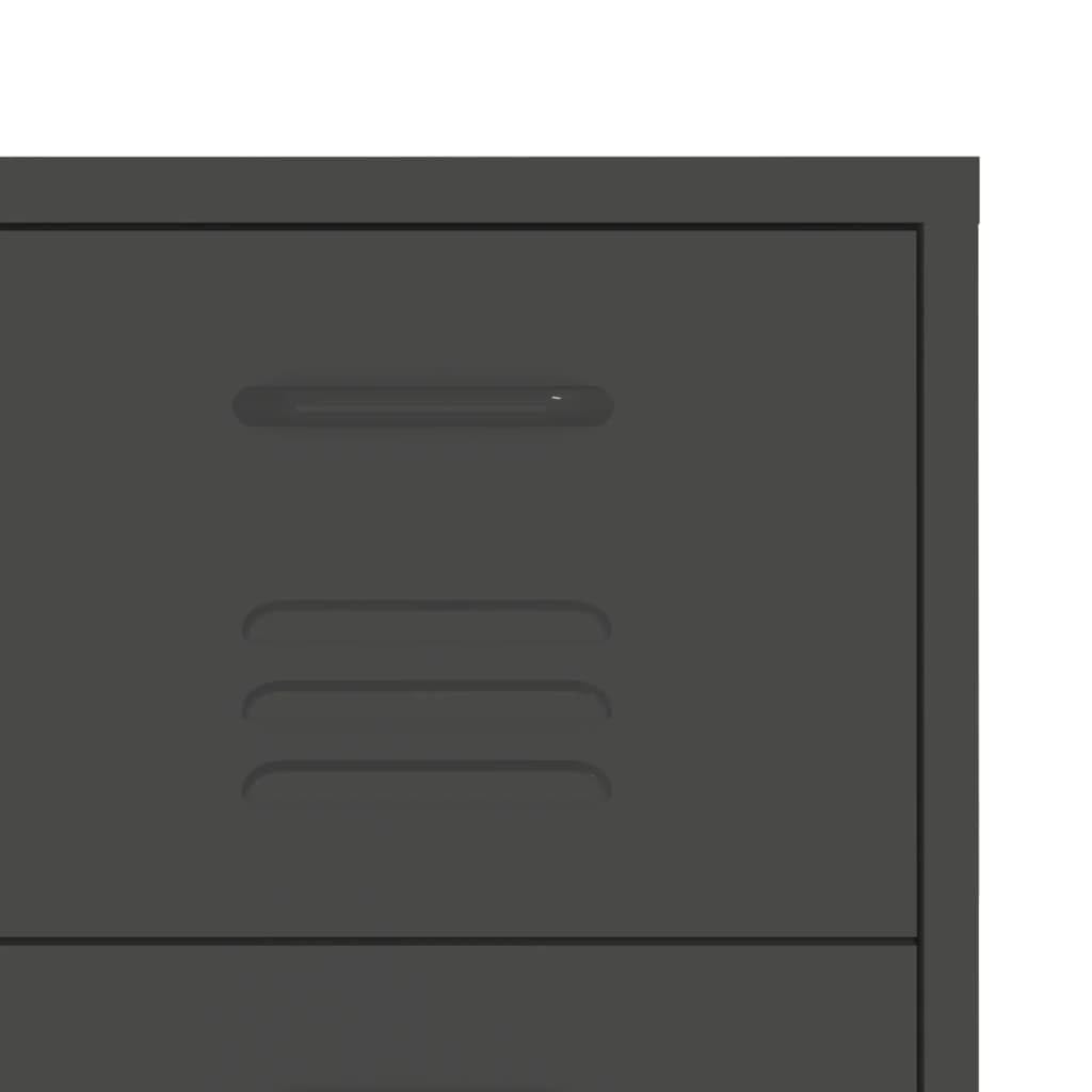 vidaXL Anthracite 6-Drawer Steel Storage Cabinet - Industrial Style Fully Extendable Drawers, Compact & Easy to Clean - 31.5