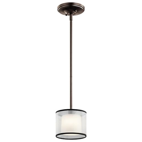 Kichler 43152MIZ Modern One Light Mini Pendant - Sleek Hanging Light Fixture for Kitchen Island, Dining Room, or Bedroom Decor