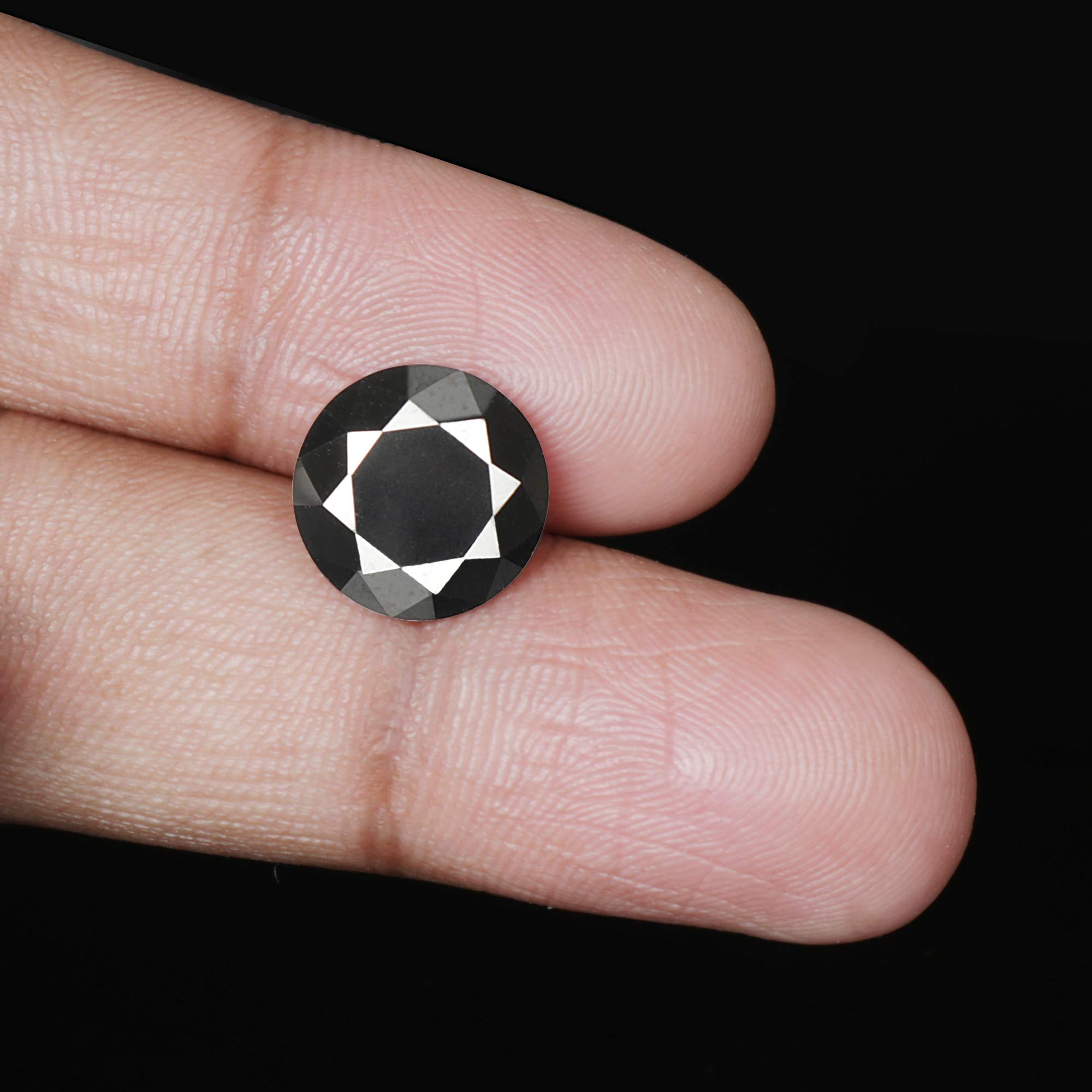 4.00 Carat Round Brilliant Cut Black Moissanite Diamond Ring - Certified Gemstone for Engagement, Wedding & Anniversary Jewelry - Perfect Gift for Her