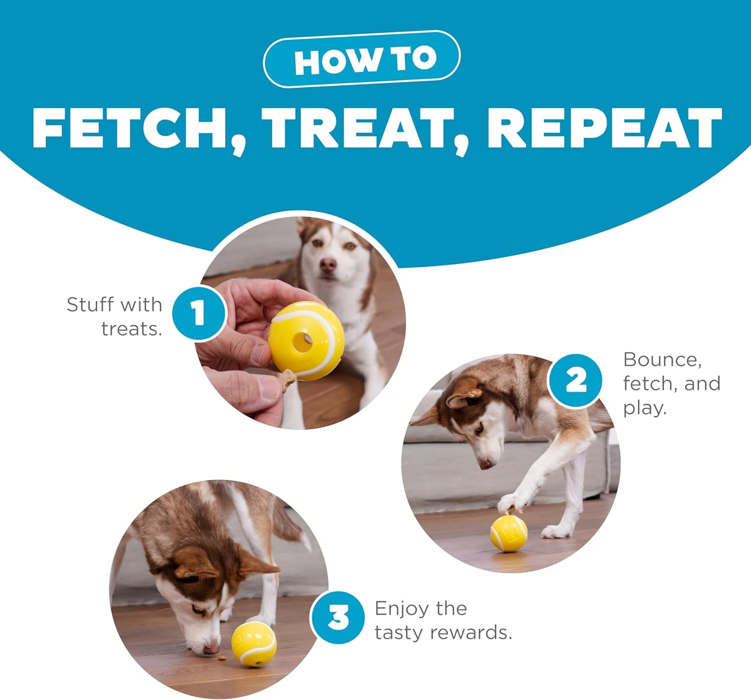 Interactive Tennis Ball Dog Toy - Treat Dispensing Fetch Ball for Active Dogs | Perfect for Outdoor Play, Training & Exercise