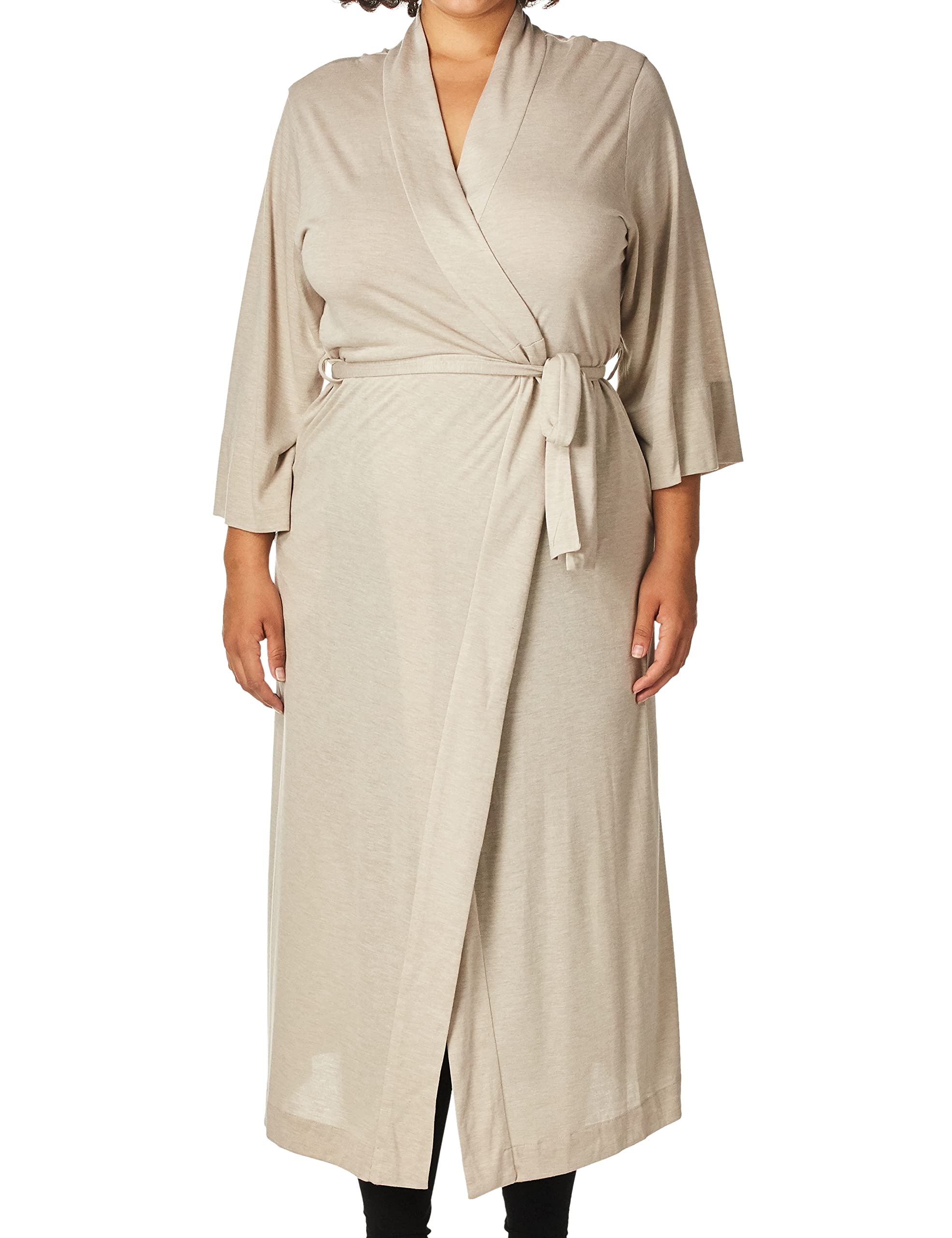 Natori Shangri La Long Robe with Kimono Sleeves - Women's Luxurious Bathrobe & Loungewear for Spa, Relaxation & Home Comfort