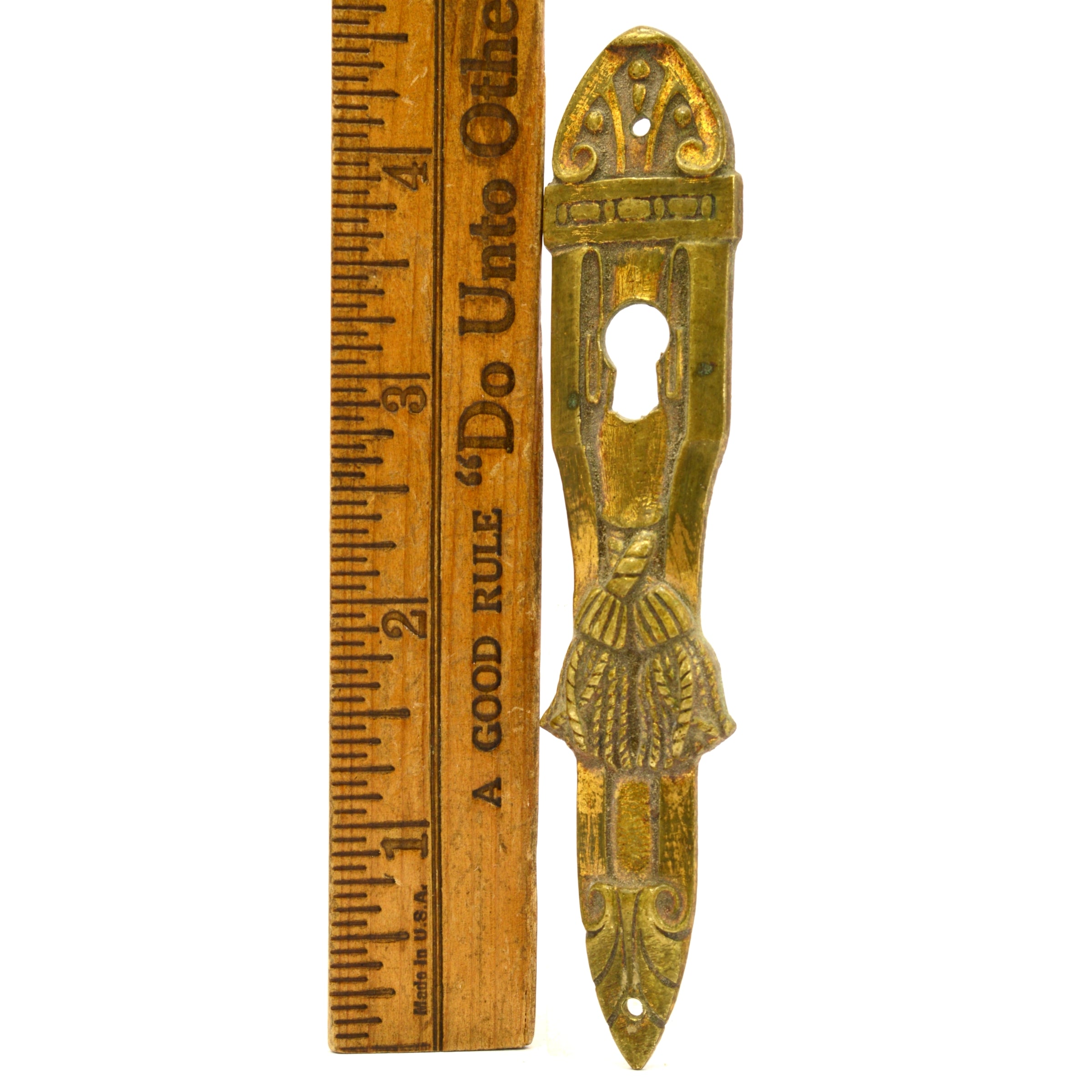 Antique Brass/Bronze Ornate Keyhole Cover - 4 1/2