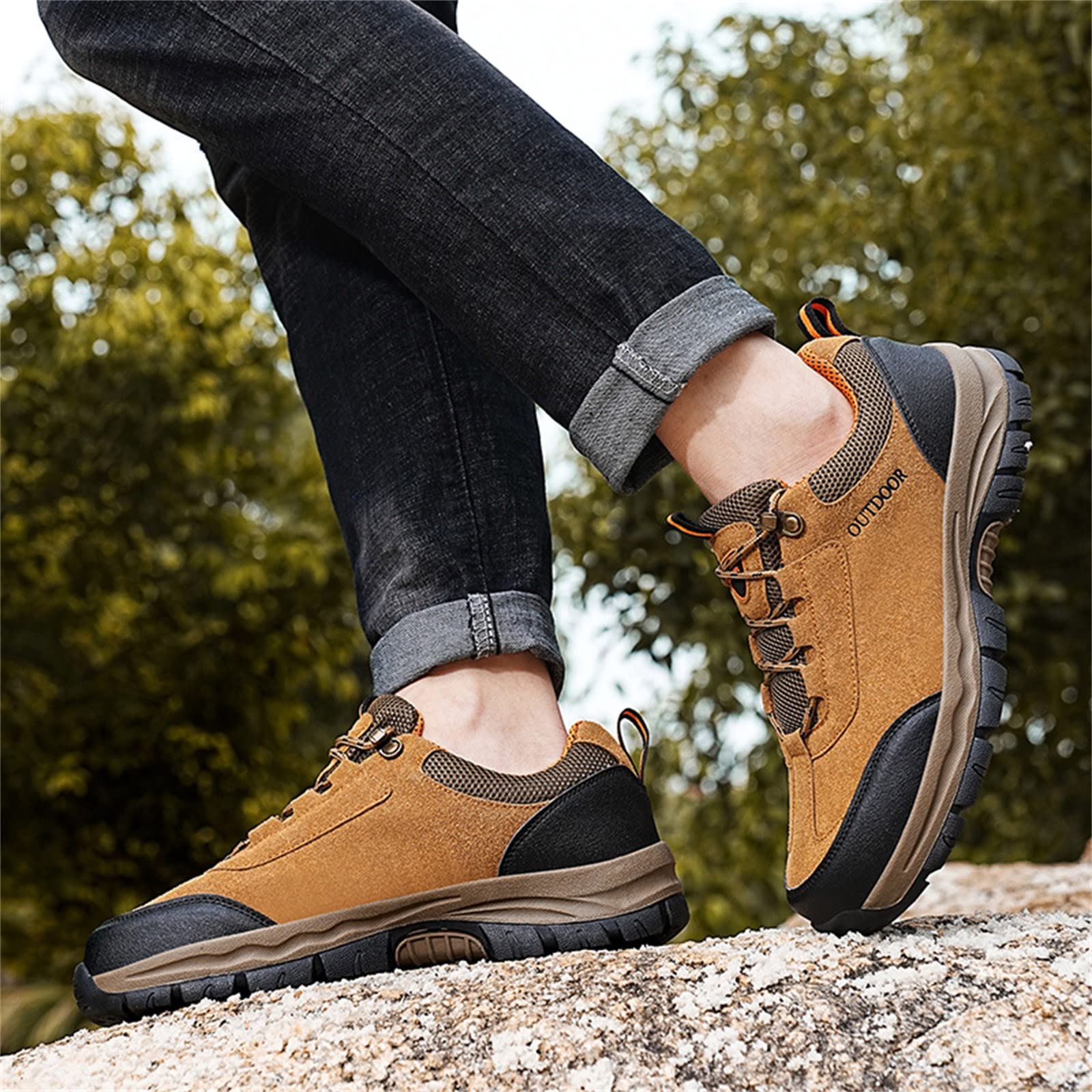 **Men's Connon Trail Shoes - Best Gym, Beach & Sailing Shoes - Size 14 Platform Deck Shoes for Height Increase - Brown Boat Shoes for Casual Wear & Outdoor Activities**