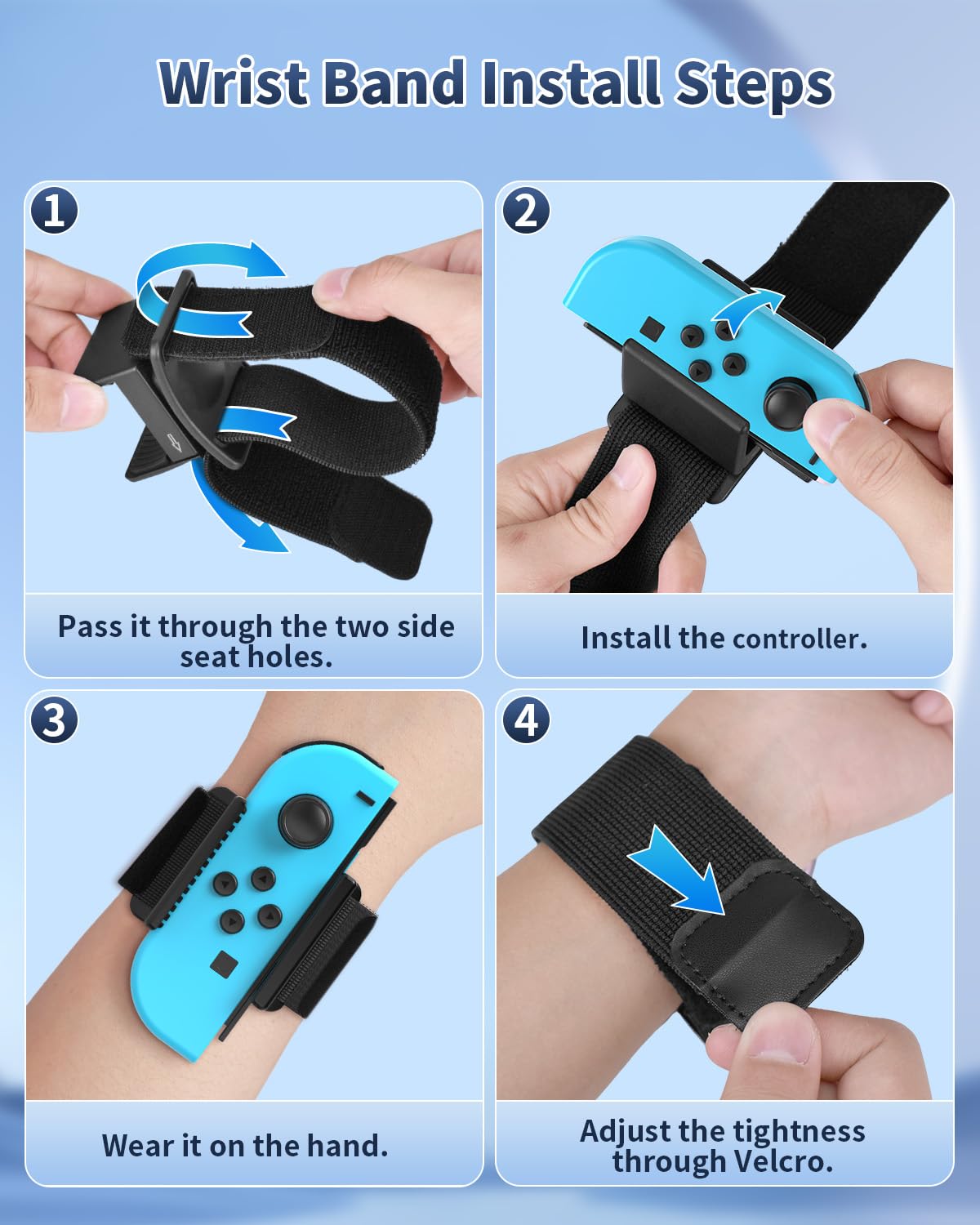 6 in 1 Wrist Strap for Just Dance 2025 & Nintendo Switch Sports - Upgraded Case-Friendly Hand Band for Zumba Burn It Up - Adjustable Joypad Controller for Nintendo Switch & OLED - Comfortable Wristband for Kids & Adults - Perfect for Dance Games, Fitness Workouts & Family Gaming Fun