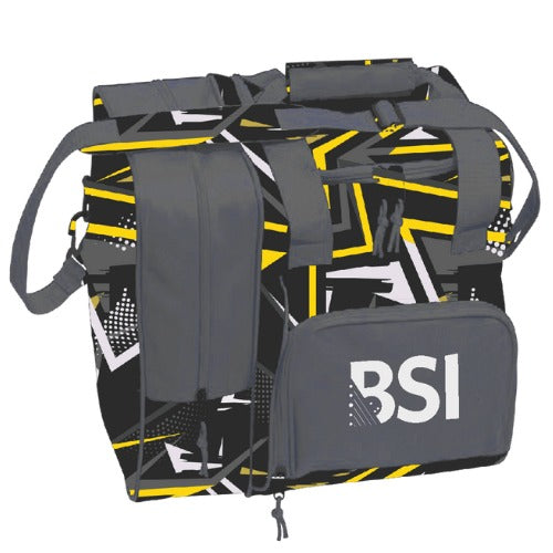 BSI Deluxe Single Tote Yellow/Black Bowling Bag for Women - Stylish Sports & Travel Handbag for Bowling, Gym, Work & Weekend Outings