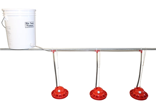 Rite Farm 5 Gallon Automatic Chicken Waterer Kit - Poultry Drinker with Nipple for Coop, Hens, Ducks - Ideal for Backyard Farming & Livestock Hydration