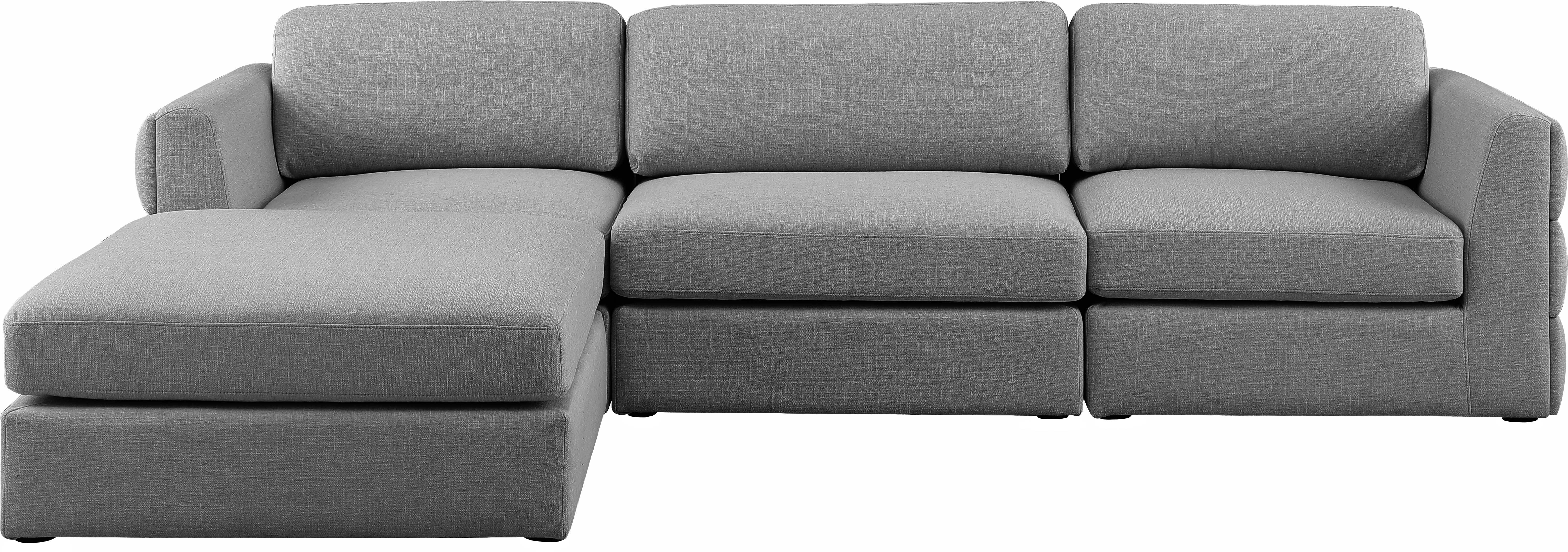 Beckham Durable Linen Textured Fabric Modular Sectional Sofa - Comfortable Modern Living Room Furniture for Home & Office Use