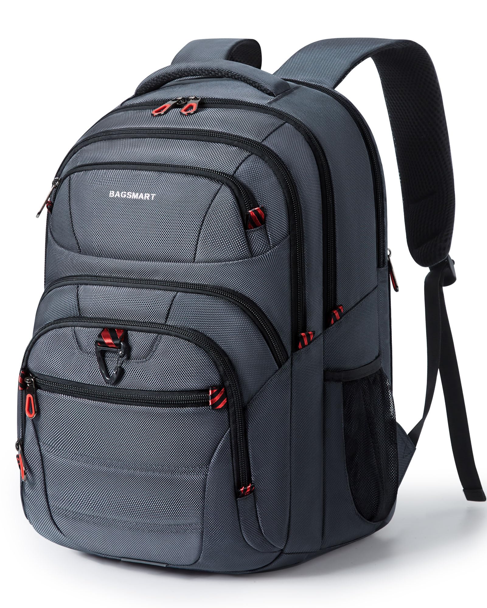BAGSMART 17.3 Inch Large Travel Laptop Backpack for Men & Women - Waterproof Airline Approved Carry On Backpack with USB Charging Port - Perfect for Business, College, Hiking & Weekend Trips - Black