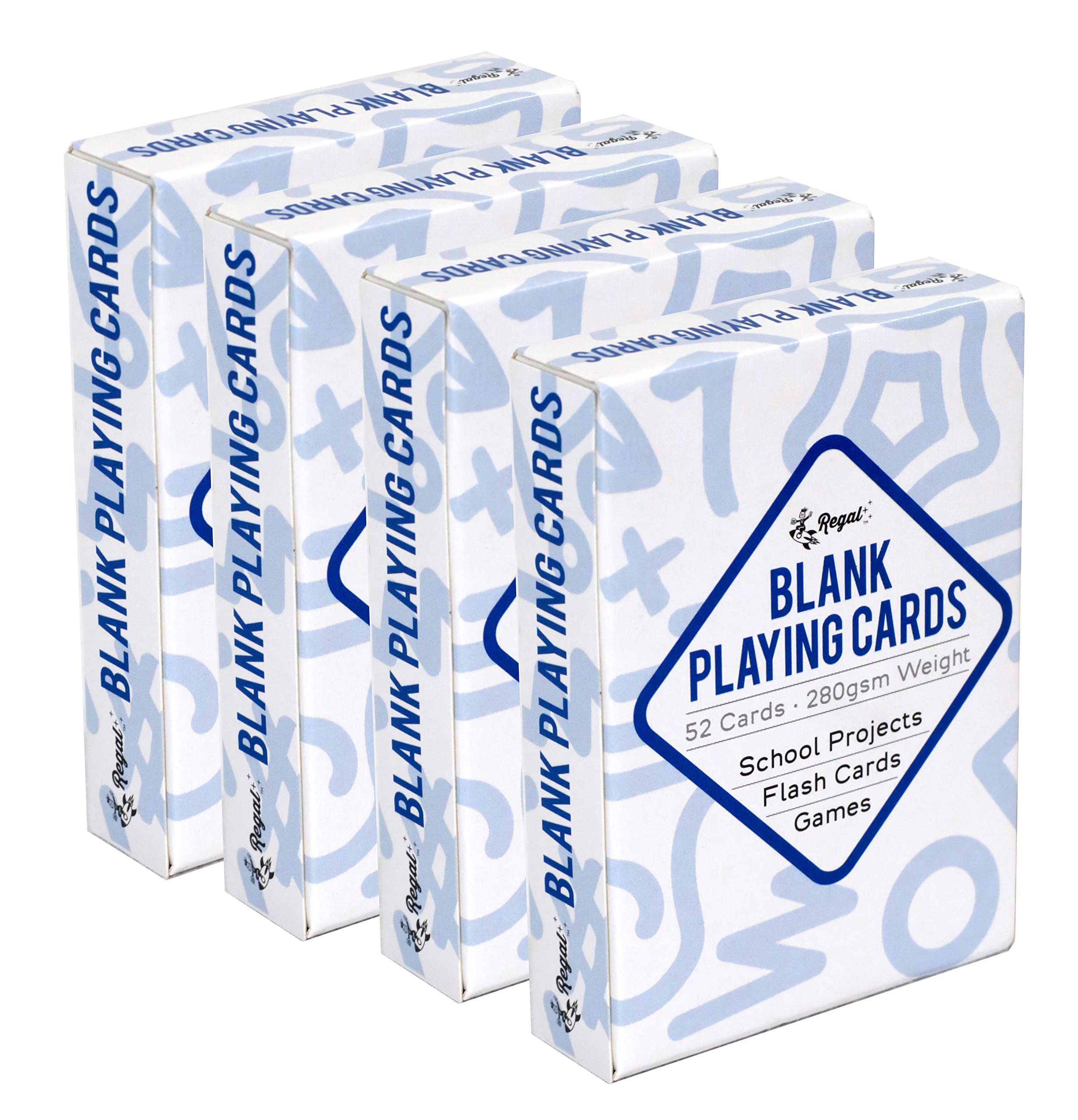 Regal Games 208 Blank Playing Cards - Customizable White Poker Size Cards (2.5