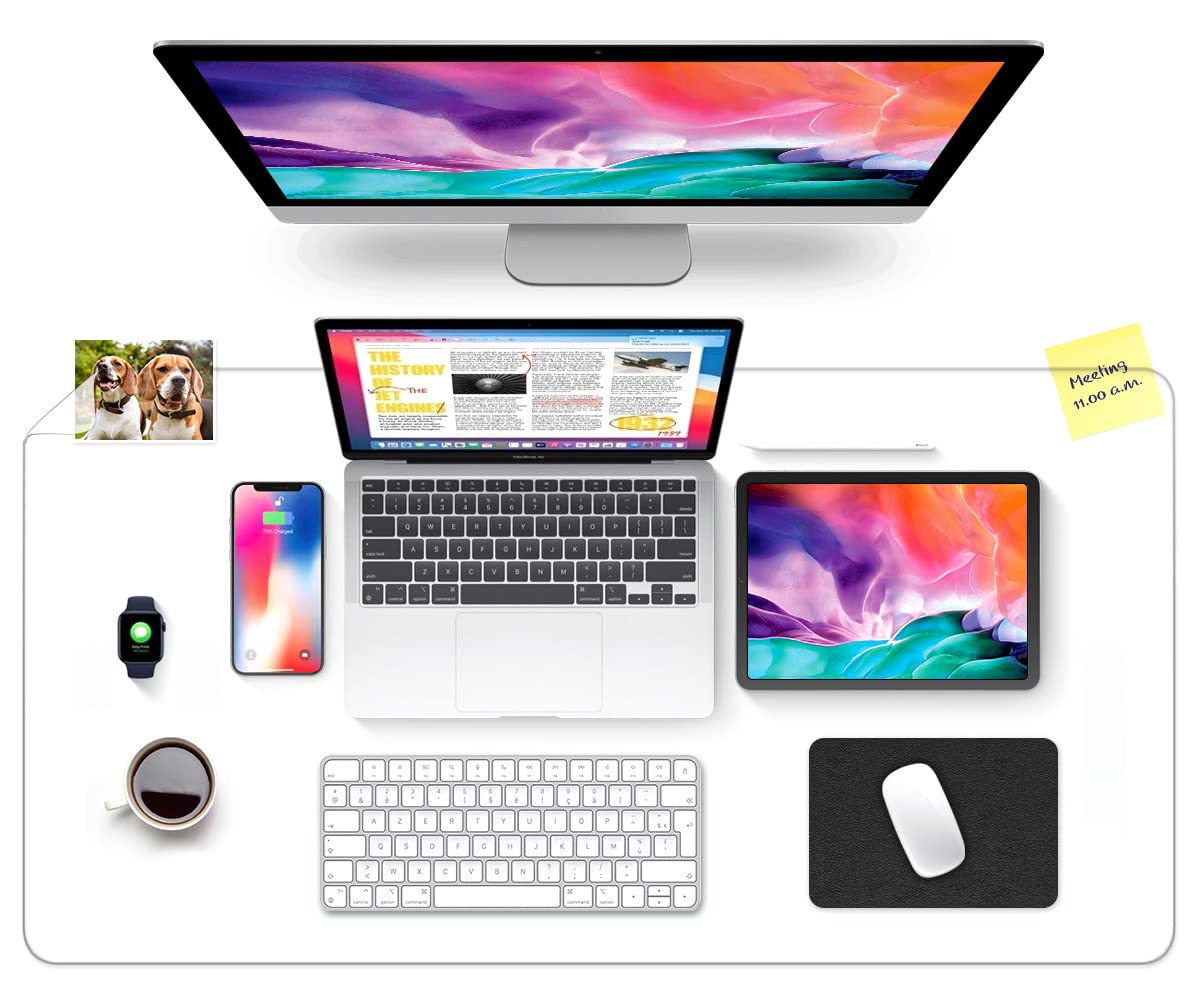 JanJunDec 42×78 Inch Clear Vinyl Table Cover Protector - Waterproof PVC Desk Mat for Dining, Coffee & Office Tables - Transparent Rectangular Table Pad for Home, Restaurant & Office Use