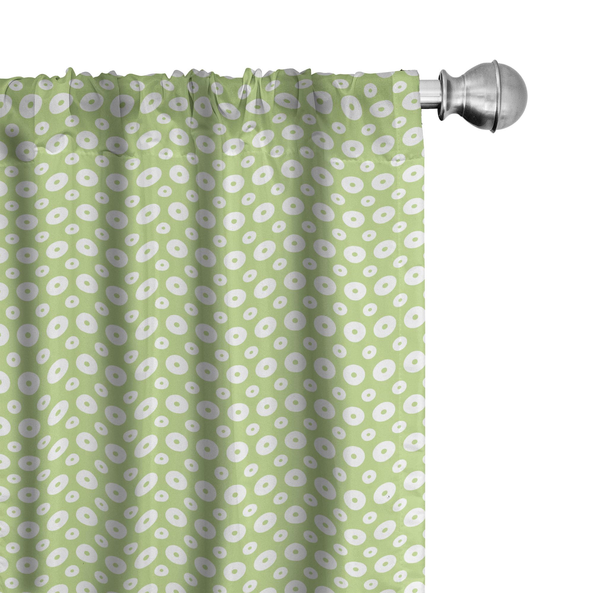 Ambesonne Retro Vintage Geometric Polka Dot Window Curtains - Lightweight Home Decor 2-Panel Set with Rod Pocket, 28