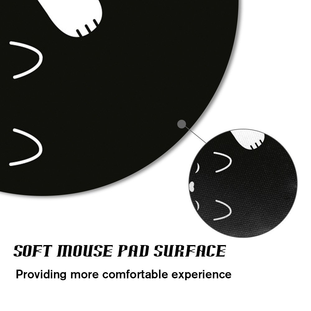 Custom Cat Design Gaming Mouse Pad - Non-Slip Waterproof Round Mouse Mat (7.8x7.8x0.08 Inch) for PC, Laptop & Office Desk - Perfect for Gamers & Cat Lovers