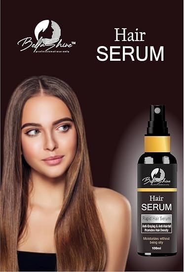Bellashine Professional Hair Serum for Dry & Frizzy Hair - Transparent Smoothing & Shine Treatment for Men & Women - Perfect for Daily Styling, Heat Protection & Split End Repair