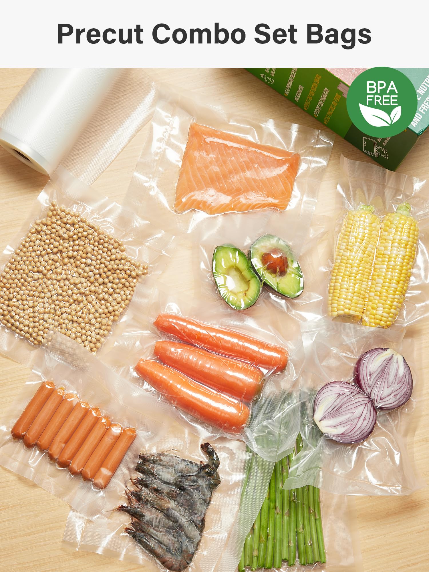 Kootek Vacuum Sealer Bags for Food Storage - 6 Rolls (3 Rolls 8