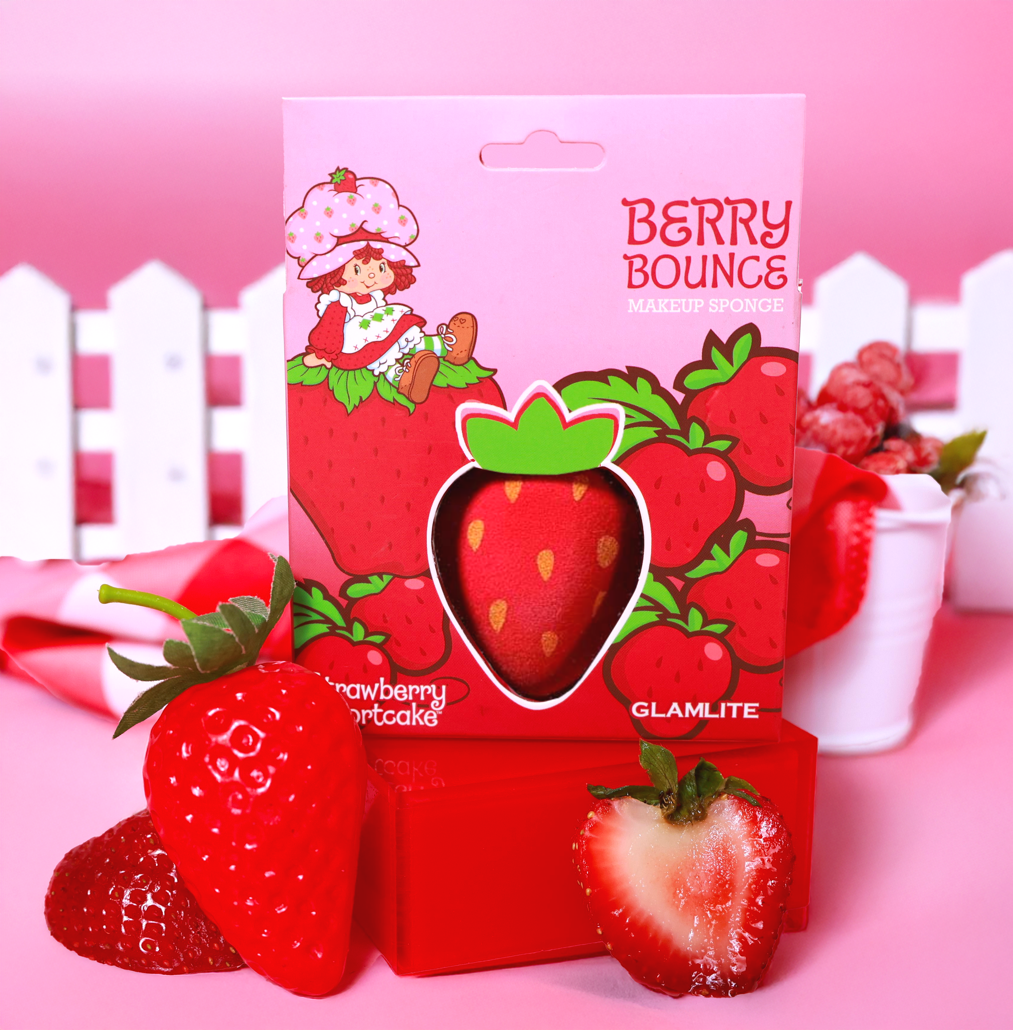 Glamlite Berry Bounce Makeup Sponge for Flawless Application - Perfect for Strawberry Shortcake Inspired Looks & Everyday Beauty Routine