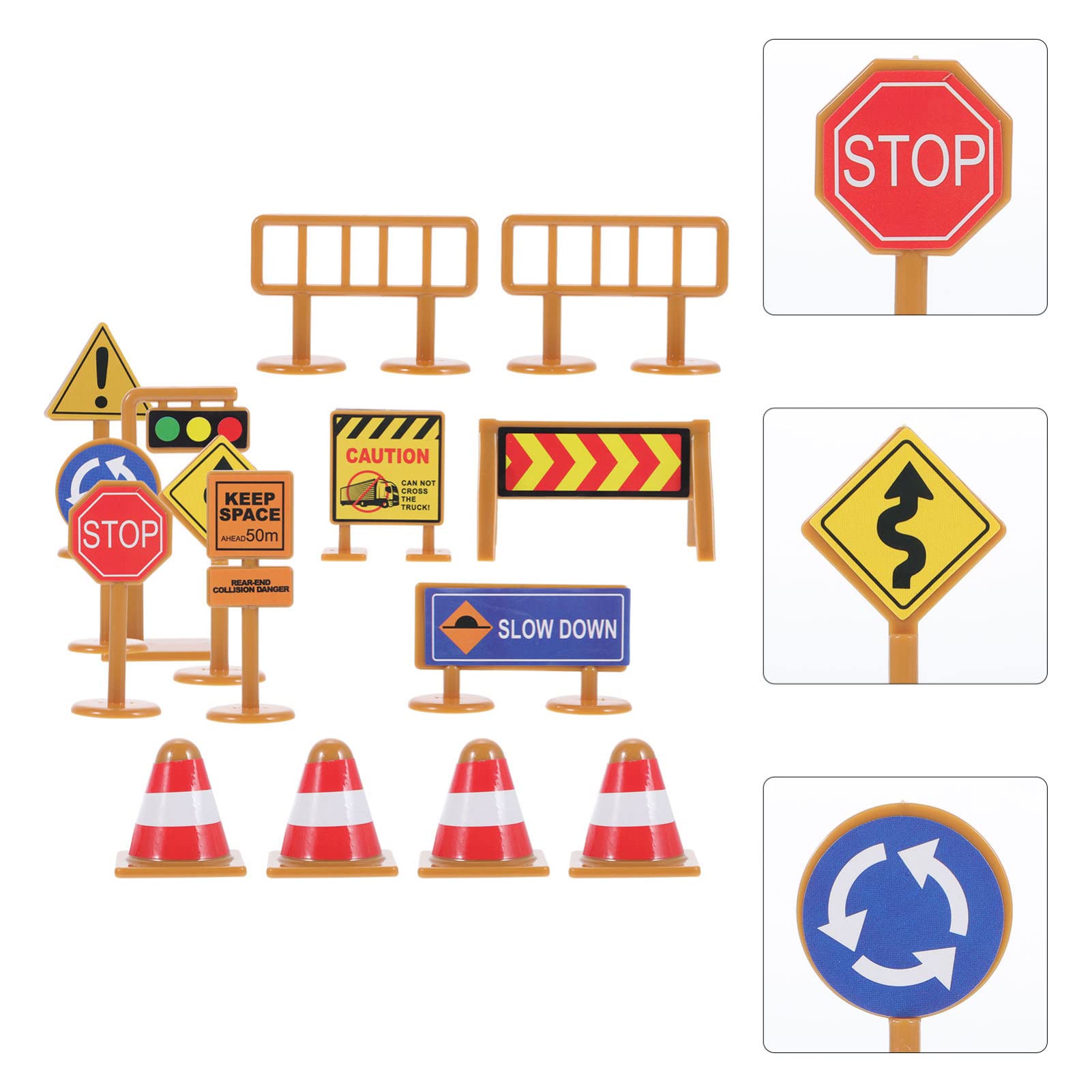 iplusmile 30pcs Kids Traffic Sign Playset - Road Signs, Traffic Lights, Cones & Barricades - Educational Toy for Children's Road Safety Learning | Perfect for Pretend Play, Classroom Activities & Birthday Gifts