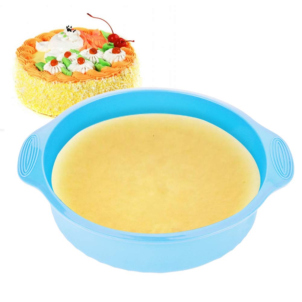 DEWIN 9 Inch Silicone Round Cake Pans Set - Nonstick, Food Grade Baking Molds for Cakes, Bread, Pies & Lasagna - Perfect for Home Baking, Parties & Holiday Cooking