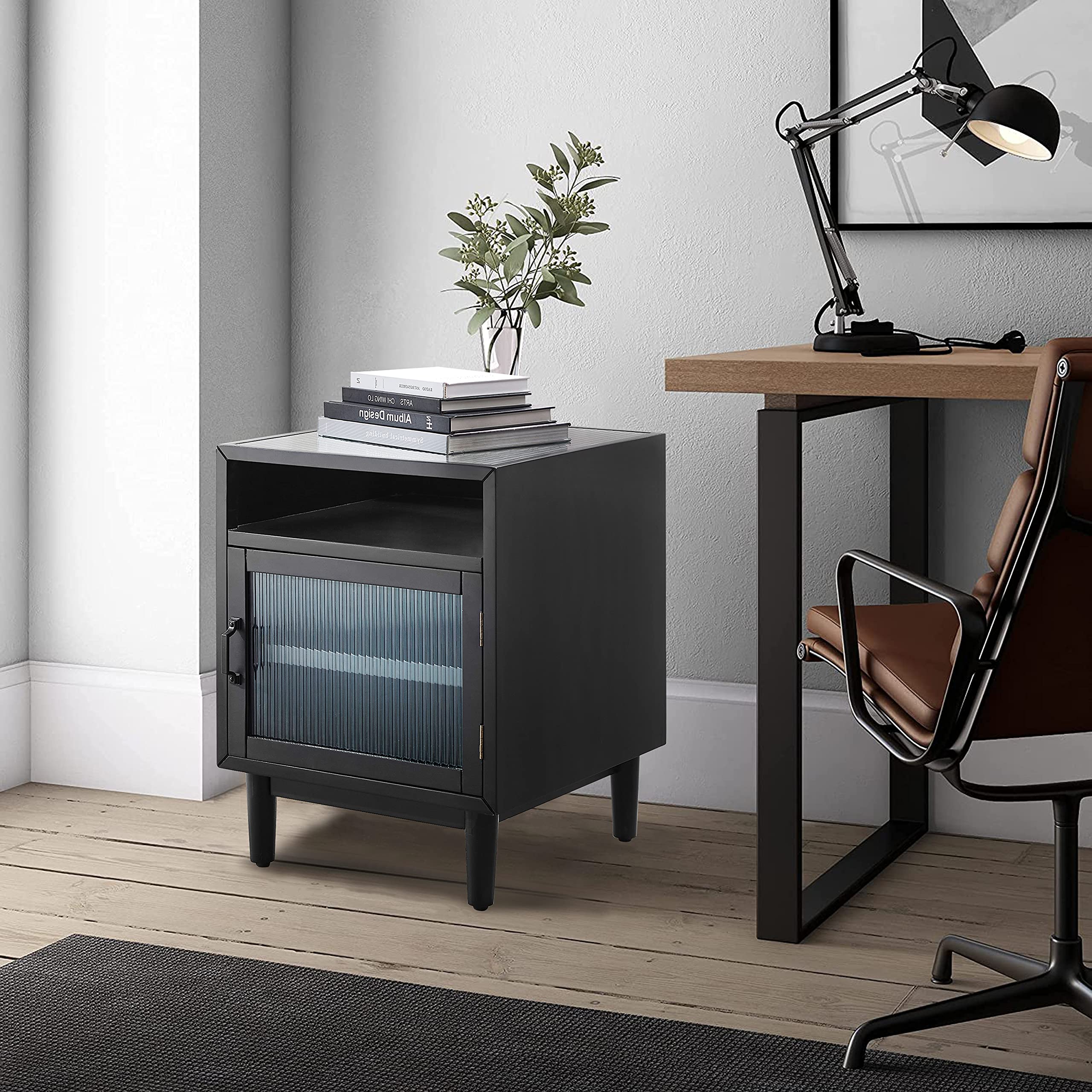 Zouron Full Assembly Wooden Filing Cabinet with Glass Door - 18