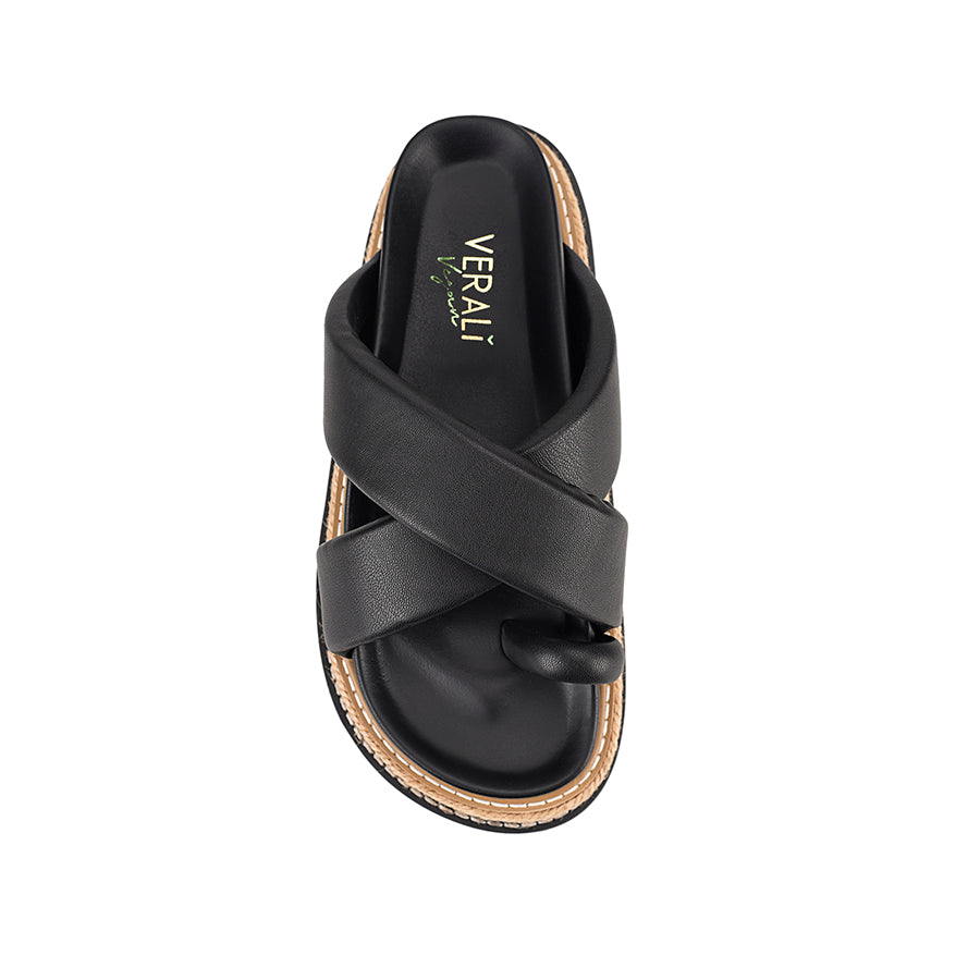 Thelma Flatform Slides for Women - Comfortable Black Summer Sandals with Arch Support | Perfect for Beach, Pool, and Casual Outfits