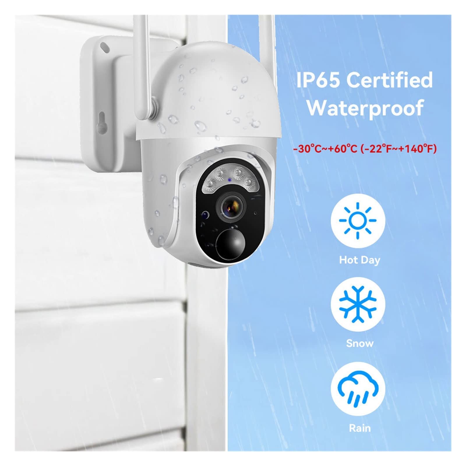 SilteD 3MP Solar Security Camera Outdoor - 3.5W Solar Panel, 7800mAh Battery, WiFi PTZ, Waterproof Wireless Surveillance IP Camera with Color Night Vision | Ideal for Home Security, Yard Monitoring & Property Protection
