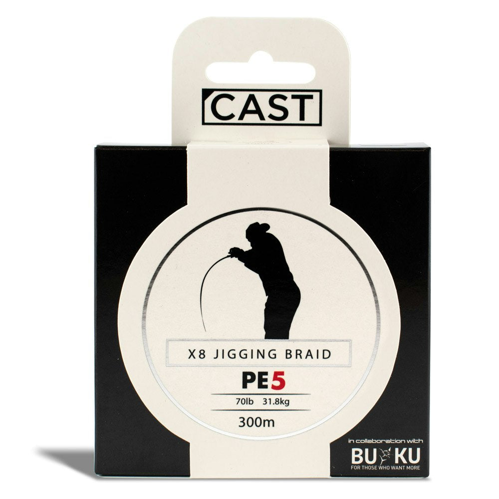 Cast Buku Jigging Braid X8 - Premium Saltwater Fishing Line for Jigging, Trolling & Deep Sea Fishing - High Strength 8-Strand PE Braided Line - Perfect for Offshore, Inshore & Boat Fishing Adventures