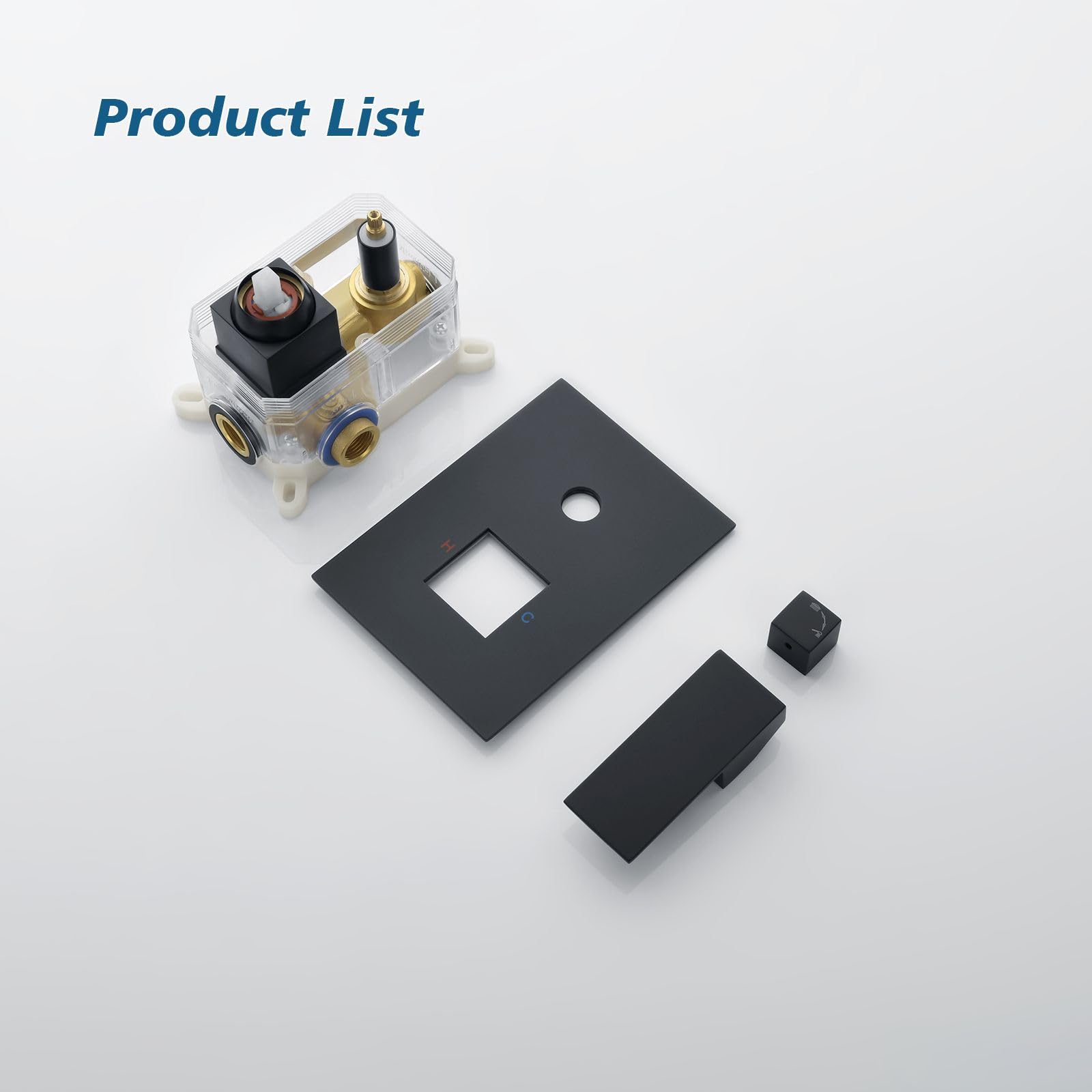 QISHENG Black Solid Brass Pressure Balance Shower Valve with Diverter - 2 Way Shower Diverter Valve Replacement Kit for Concealed Bathroom Shower Trim | Perfect for Bathroom Renovation & Modern Shower System Installation