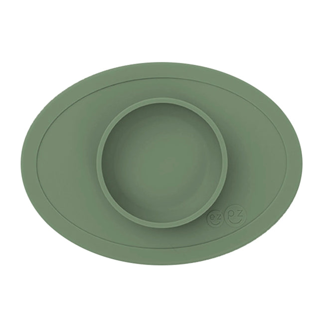 EZPZ Tiny Bowl - Non-Slip Silicone Baby Bowl for Toddlers | Olive Green | Perfect for First Foods, Snacks & Mess-Free Feeding at Home or On-the-Go